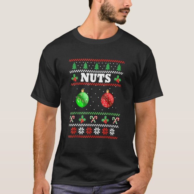 Camiseta Navidades de nueces de pecho Pajamas Pareja que co (Anverso)