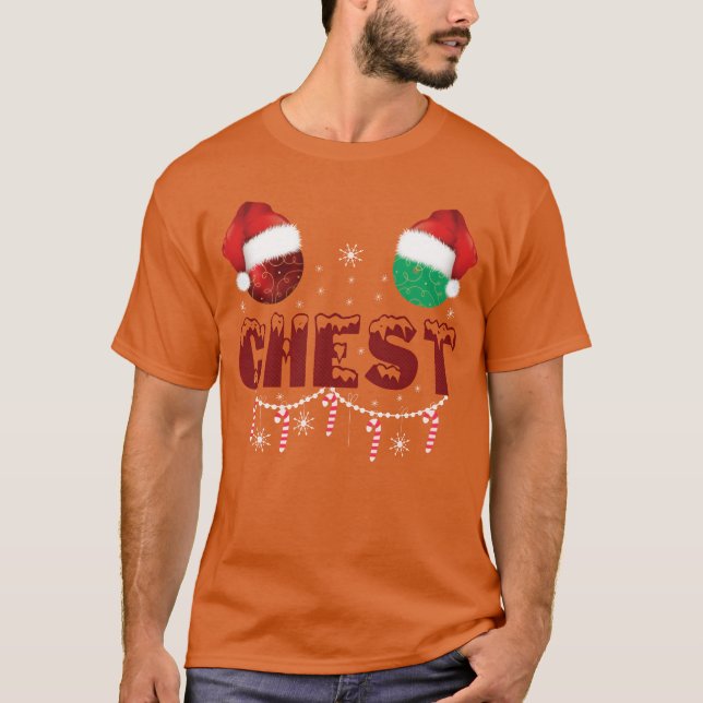 Camiseta Navidades de nueces de pecho que comparan Navidade (Anverso)