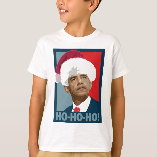 Camiseta Navidades de Obama Ho Ho Ho Ho (Anverso)