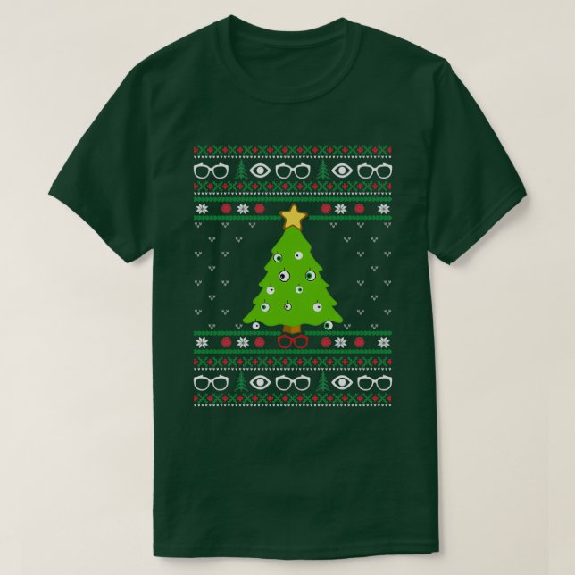 Camiseta Navidades de optometría diseño de sudadera feo Oh  (Diseño del anverso)
