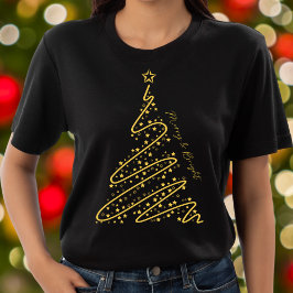 Camiseta Navidades de oro negro de Moda fina y brillante