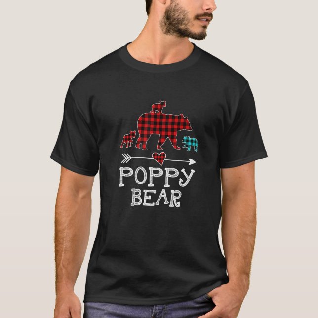 Camiseta Navidades de oso de amapola Pajama Red Plaid Buffa (Anverso)