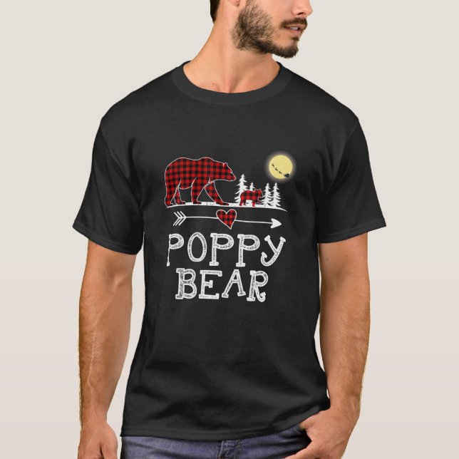 Camiseta Navidades de oso de amapola Pajama Red Plaid Buffa (Anverso)