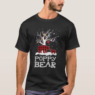 Camiseta Navidades de oso de amapola Pajama Red Plaid Buffa