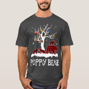 Camiseta Navidades de oso de amapola Pajama Red Plaid Buffa