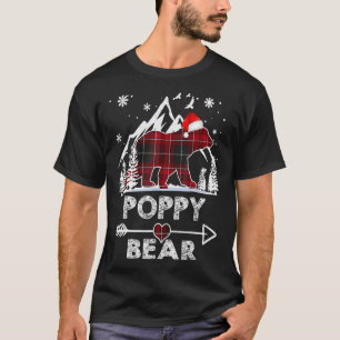 Camiseta Navidades de oso de amapola Pajama Red Plaid Buffa