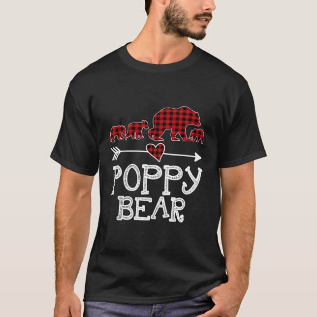 Camiseta Navidades de oso de amapola Pajama Red Plaid Buffa (Anverso)