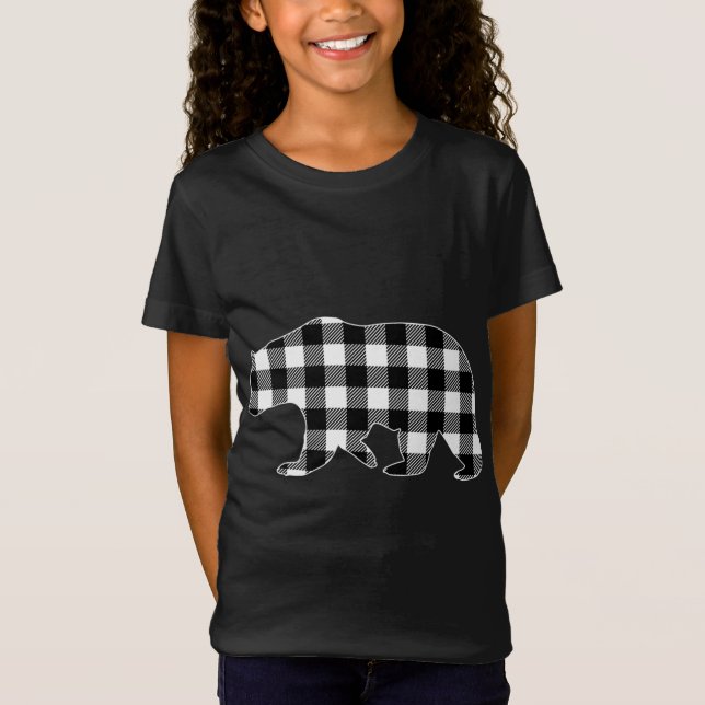 Camiseta Navidades De Oso De Búfalo Blanco Y Negro Pajam (Anverso)