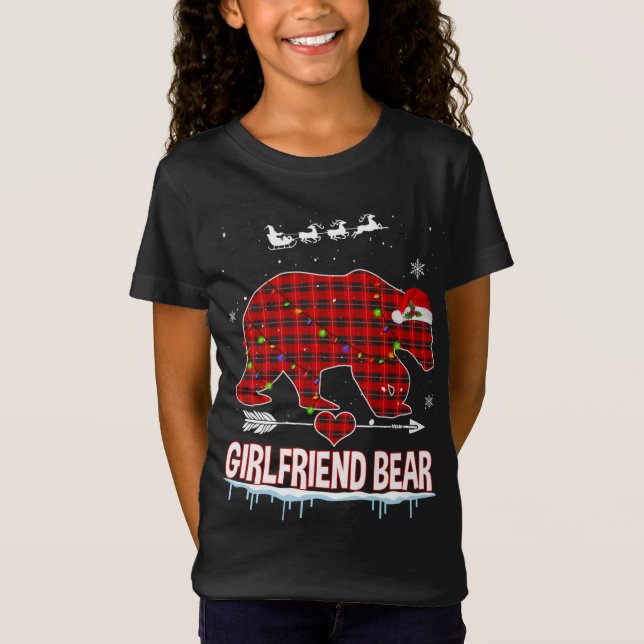 Camiseta Navidades de oso de búfalo de piel roja de novia P (Anverso)