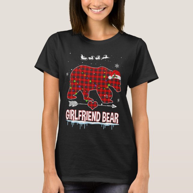 Camiseta Navidades de oso de búfalo de piel roja de novia P (Anverso)