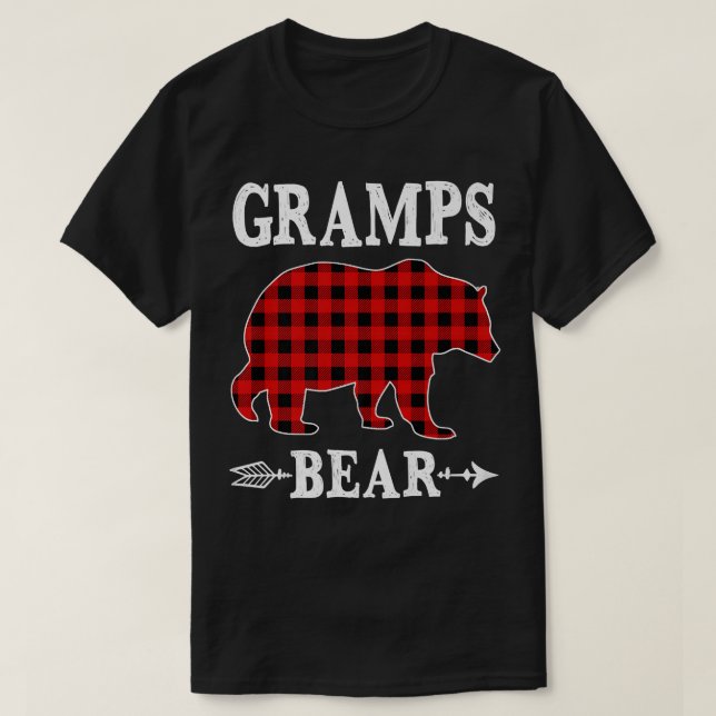 Camiseta Navidades de oso de gramíneas Pajama Red Plaid Buf (Diseño del anverso)