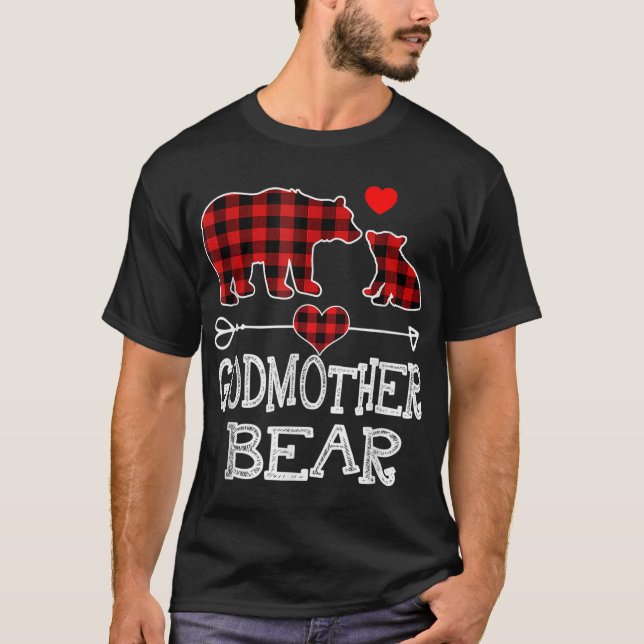 Camiseta Navidades de oso de la abuela Pajama Red Plaid Buf (Anverso)