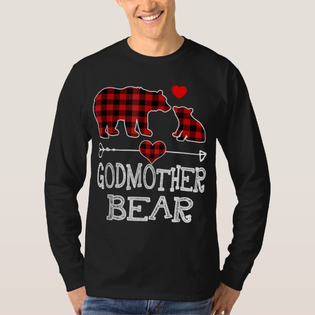 Camiseta Navidades de oso de la abuela Pajama Red Plaid Buf (Anverso)