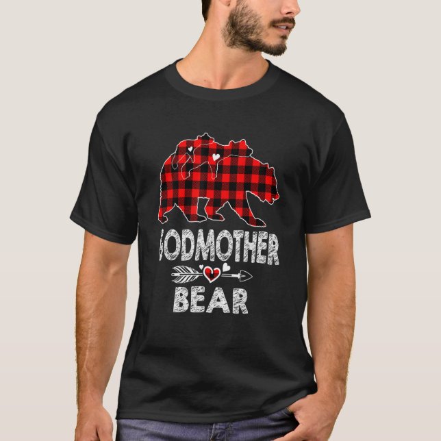 Camiseta Navidades de oso de la abuela Pajama Red Plaid Buf (Anverso)