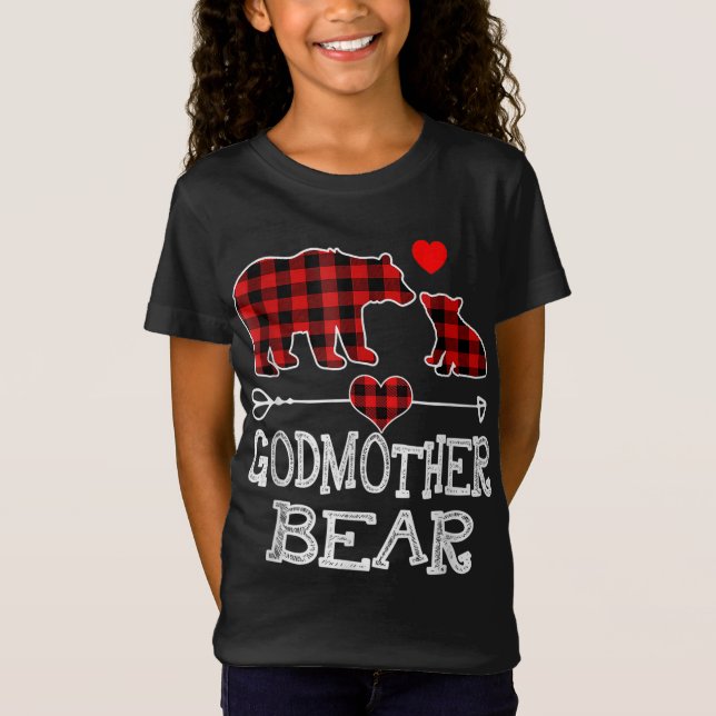 Camiseta Navidades de oso de la abuela Pajama Red Plaid Buf (Anverso)