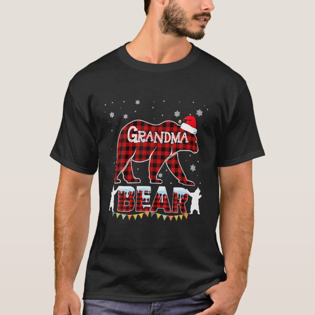 Camiseta Navidades De Oso De La Abuela Rojo De La Abuela Pa (Anverso)