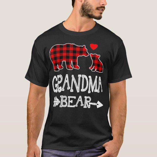 Camiseta Navidades De Oso De La Abuela Rojo De La Abuela Pa (Anverso)