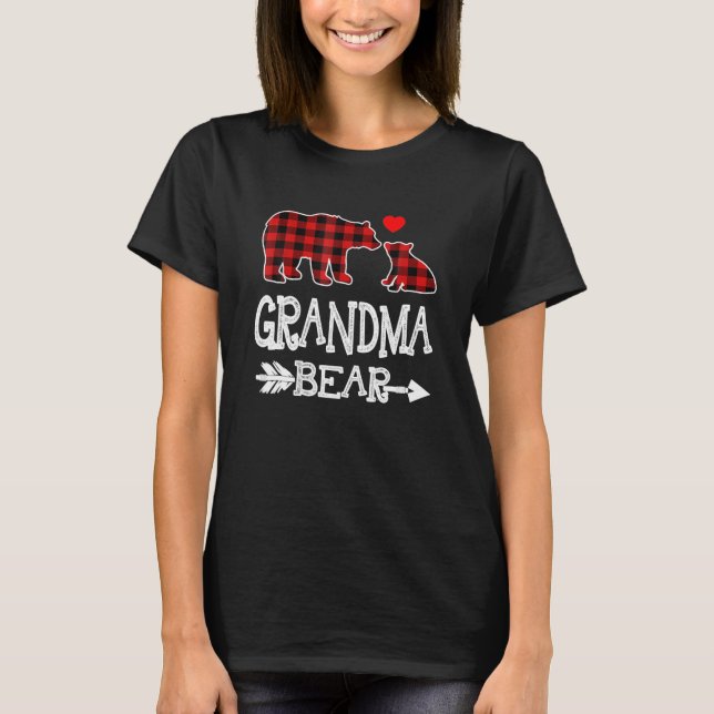 Camiseta Navidades De Oso De La Abuela Rojo Pareja Pajama (Anverso)
