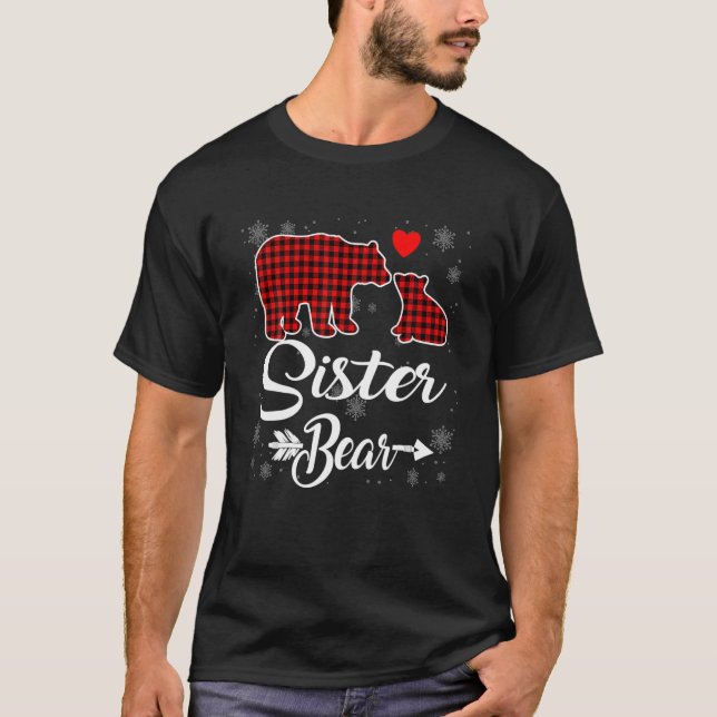 Camiseta Navidades De Oso De La Hermana De Las Placas Rojas (Anverso)