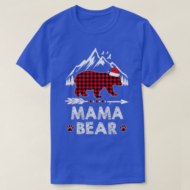 Camiseta Navidades de oso de mama trenzado rojo Pajama coin (Diseño del anverso)
