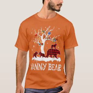 Camiseta Navidades de oso de nana Pajama Red Plaid Buffalo