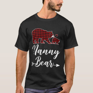 Camiseta Navidades de oso de nana Pajama Red Plaid Fam