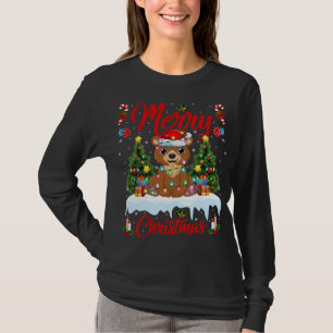 Camiseta Navidades de oso de navidad con mucho amor ilumina