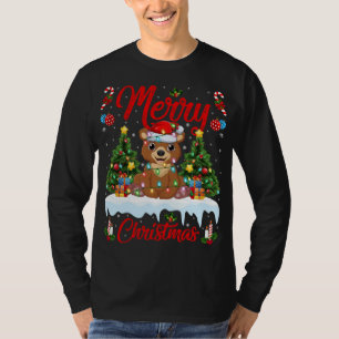 Camiseta Navidades de oso de navidad con mucho amor ilumina