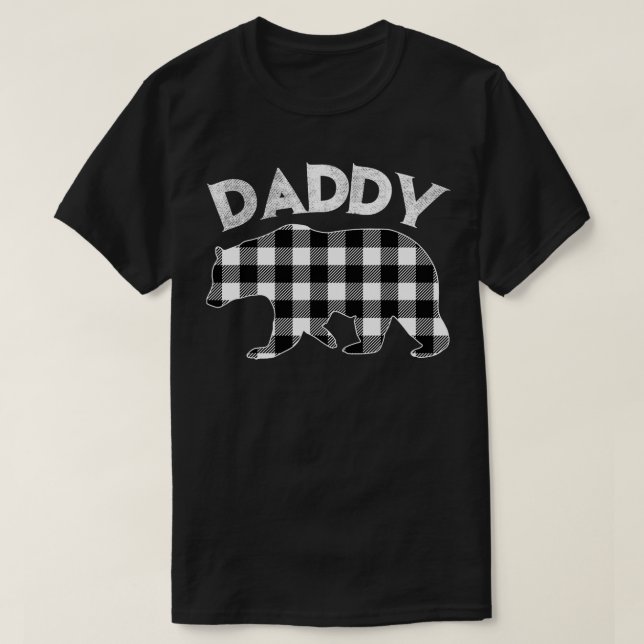 Camiseta Navidades De Oso De Papi De Búfalo Blanco Y Negro (Diseño del anverso)