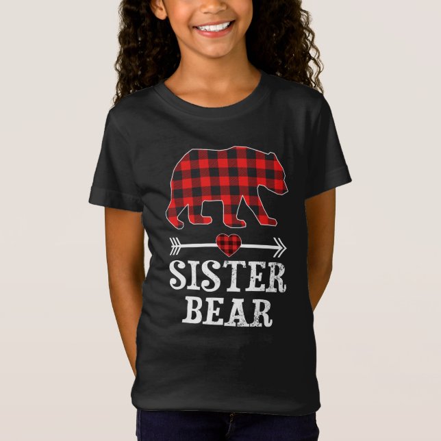 Camiseta Navidades De Oso De Sor Pajama Búfalo De Tela Roja (Anverso)