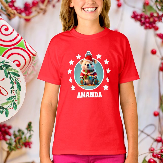 Camiseta Navidades De Oso De Teddy Niños Personalizados Roj (Subido por el creador)