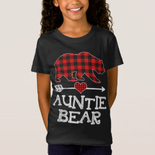 Camiseta Navidades de oso de tía Pajama Red Plaid Buffalo F
