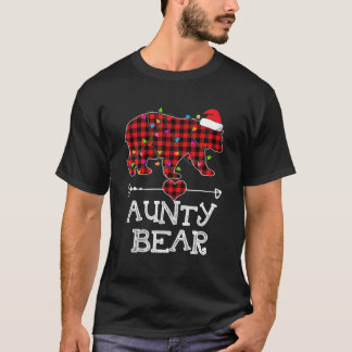 Camiseta Navidades de oso de tía Pajama Red Plaid Buffalo F