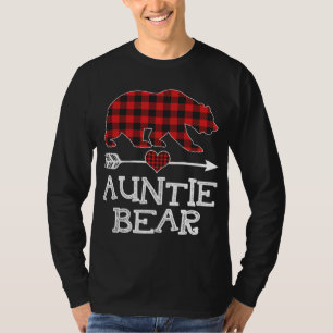 Camiseta Navidades de oso de tía Pajama Red Plaid Buffalo F