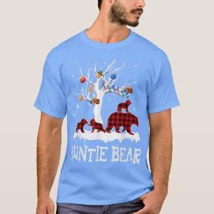 Camiseta Navidades de oso de tía Pajama Red Plaid Buffalo F