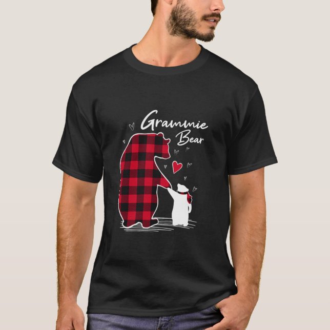 Camiseta Navidades de oso gramíneo Pajama Abuela Búfalo Roj (Anverso)