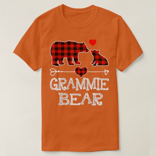 Camiseta Navidades De Oso Grammie Pajama Red Plaid Buffalo  (Diseño del anverso)