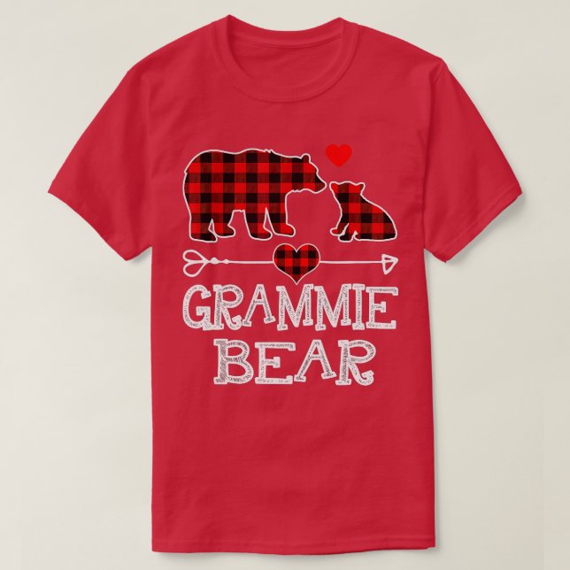 Camiseta Navidades De Oso Grammie Pajama Red Plaid Buffalo  (Diseño del anverso)