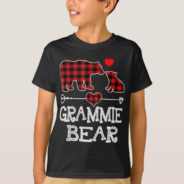 Camiseta Navidades De Oso Grammie Pajama Red Plaid Buffalo  (Anverso)