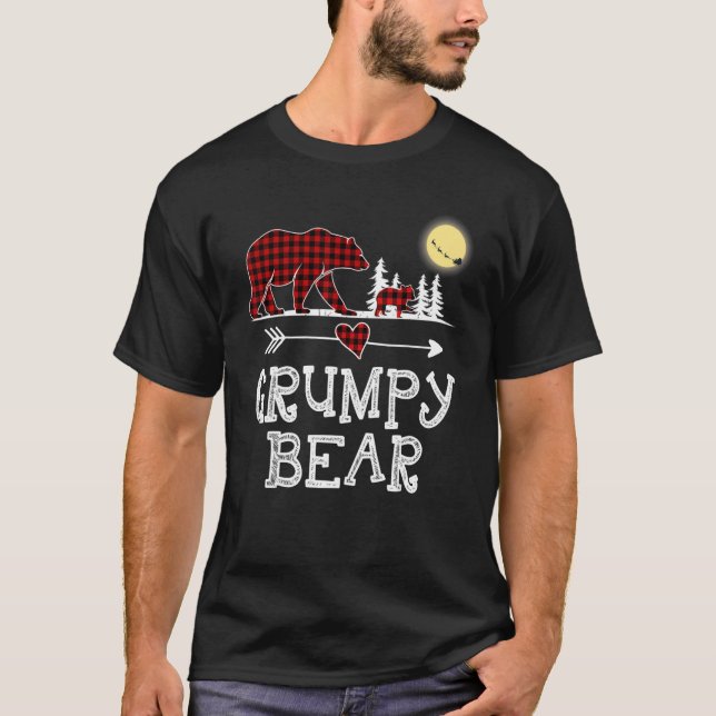Camiseta Navidades de oso gruñón Pajama Red Plaid Buffalo p (Anverso)