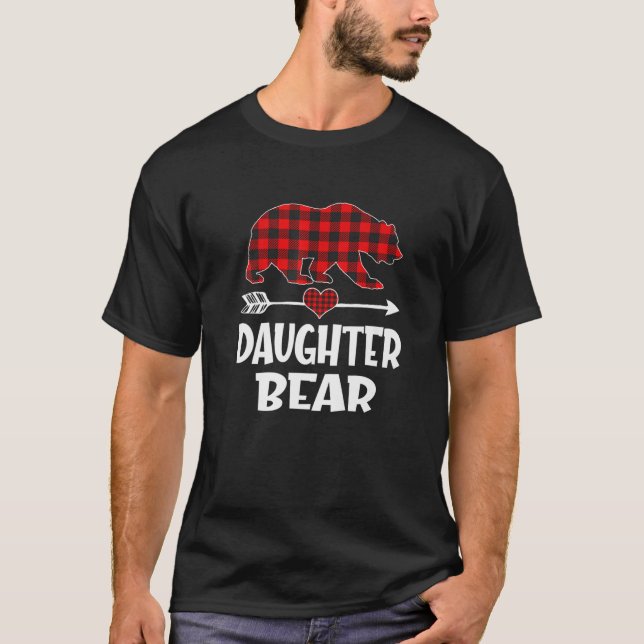 Camiseta Navidades De Oso Hija Pajama Búfalo De Tubo Rojo (Anverso)
