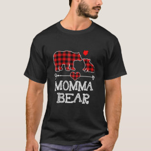 Camiseta Navidades de oso mami Pajama Red Plaid Buffalo Fam