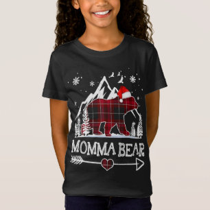 Camiseta Navidades de oso mami Pajama Red Plaid Buffalo Fam