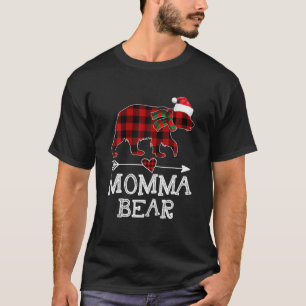 Camiseta Navidades de oso mami Pajama Red Plaid Buffalo Fam