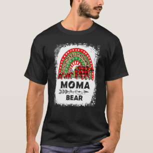Camiseta Navidades de oso moma rojo con pajama arco iris