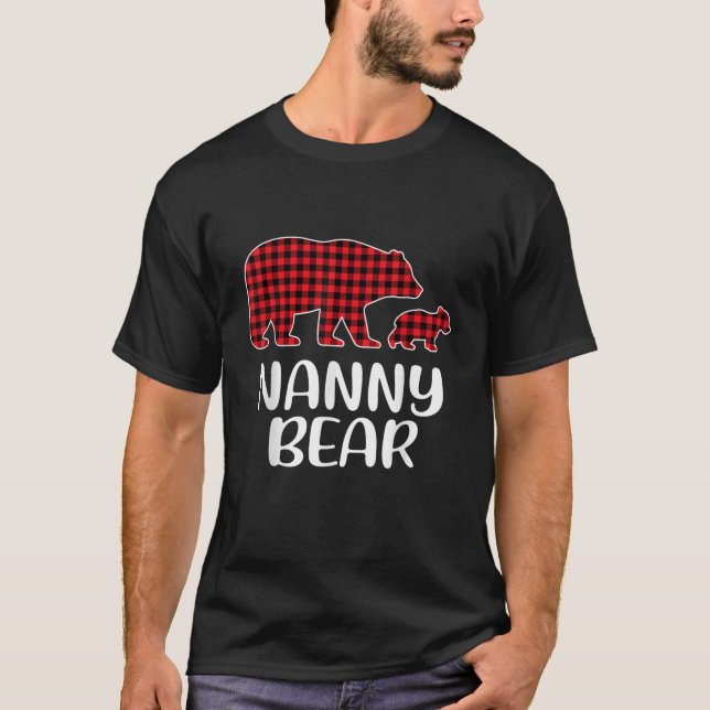 Camiseta Navidades de oso nana Pajama Buffalo Red Plaid Fam (Anverso)