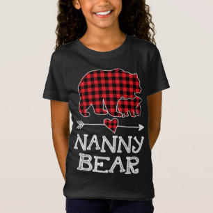 Camiseta Navidades de oso nana Xmas Pajama Red Plaid Buffal