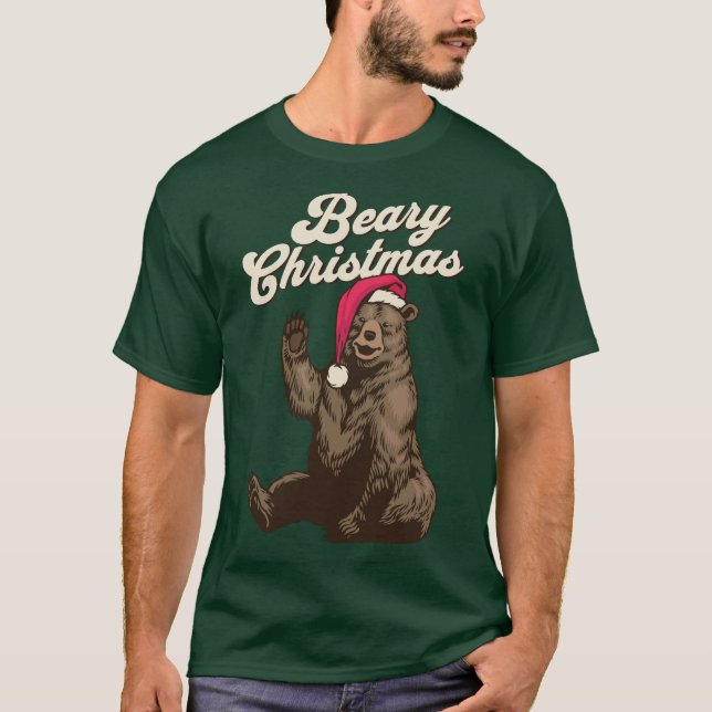 Camiseta Navidades de oso, oso pardo (Anverso)