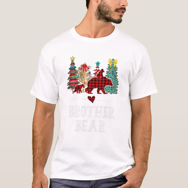 Camiseta Navidades De Oso Pajama Red Plaid (Anverso)