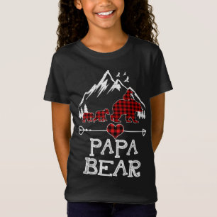 Camiseta Navidades de oso papá Pajama Red Plaid Buffalo Des